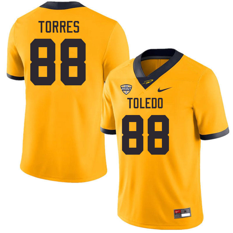 Toledo Rockets #88 Anthony Torres College Football Jerseys Stitched Sale-Gold